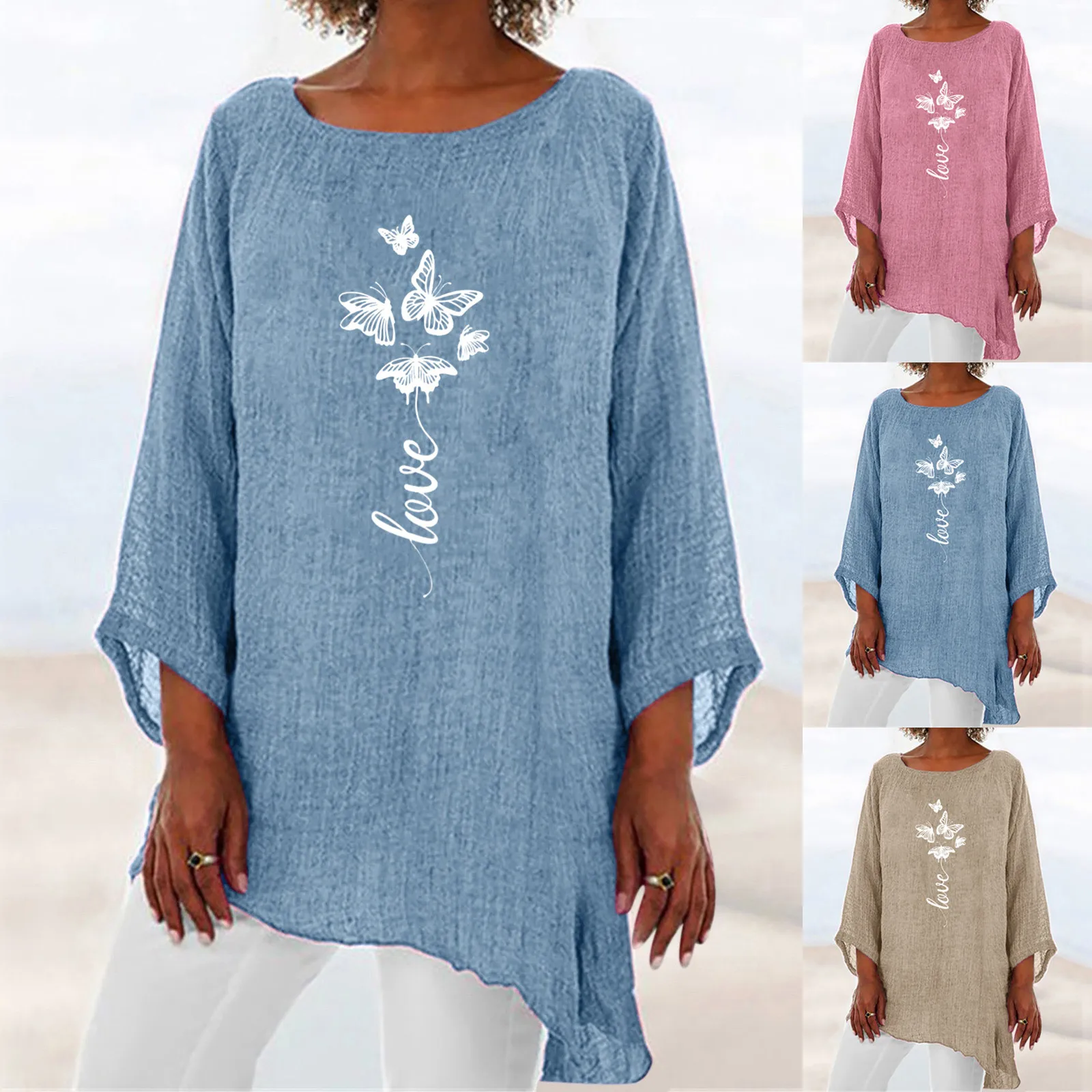 Женская Повседневная Однотонная футболка с круглым вырезом и принтом бабочки, три четверти, футболка с длинным рукавом, Женская Повседневная футболка
Женская Повседневная Однотонная футболка с круглым вырезом и принтом бабочки, три четверти, футболка с длинным рукавом, Женская Повседневная футболка