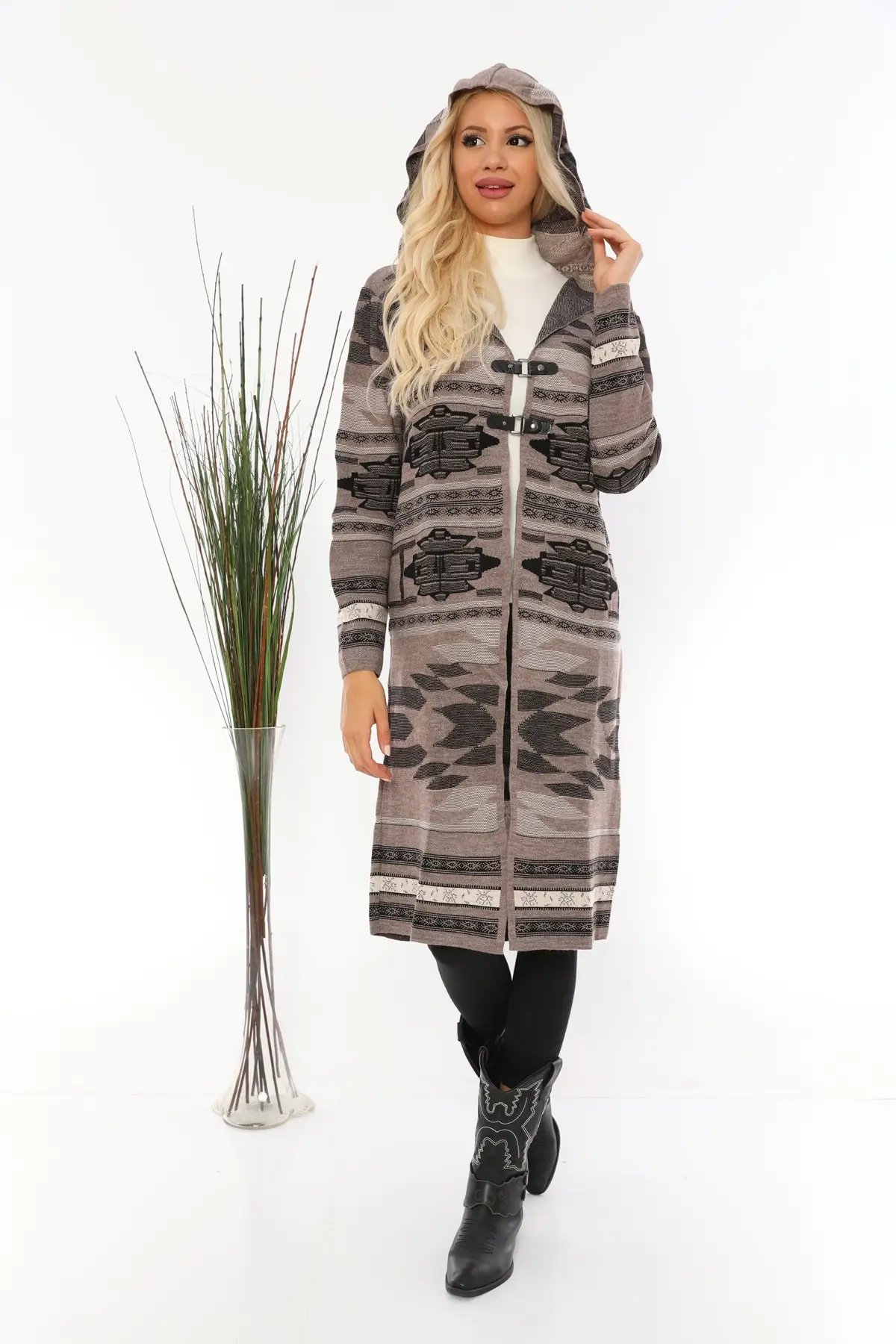 Women's Cardigan - Mink Patterned Hooded Long - Acrylic Casual Knitted Quality Fashion Sweaters Loose Jumper
Women's Cardigan - Mink Patterned Hooded Long - Acrylic Casual Knitted Quality Fashion Sweaters Loose Jumper