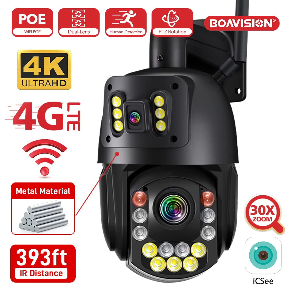 BOAVISION HD 8MP WIFI 4G IP-камера
BOAVISION HD 8MP WIFI 4G IP-камера