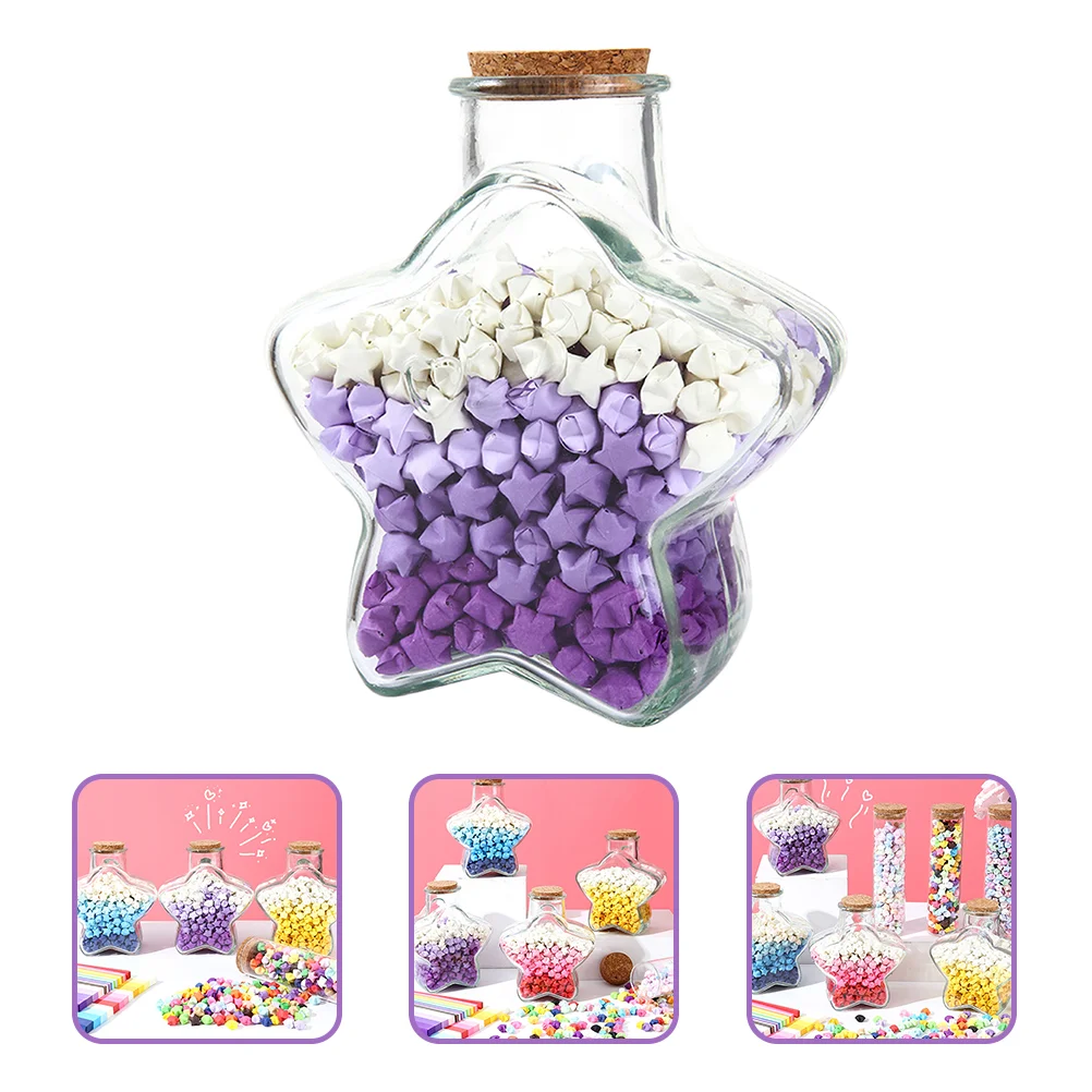 Origami Star Paper Strip Mini Glass Bottles Tape Strips Cellophane Purple Decor
Origami Star Paper Strip Mini Glass Bottles Tape Strips Cellophane Purple Decor