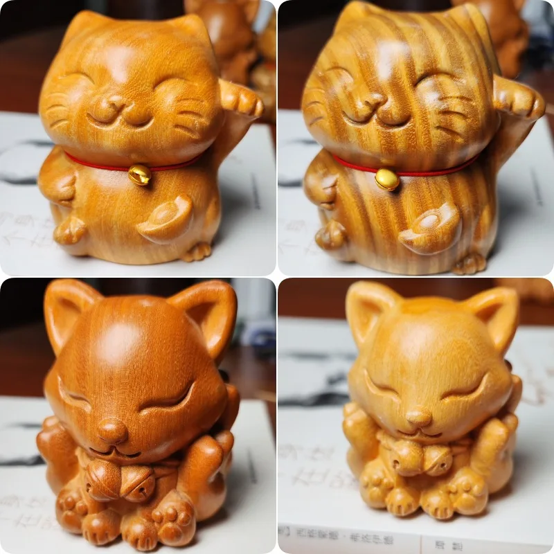 Wooden Carving Cute Fortune Cat Desktop Accessories Office Home Decoration Car Creative Holiday Gift
Wooden Carving Cute Fortune Cat Desktop Accessories Office Home Decoration Car Creative Holiday Gift