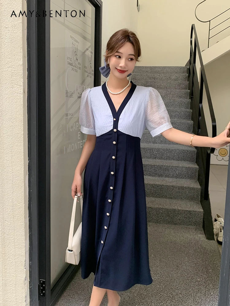 Женская одежда для пышных девушек, новинка 2023, летняя одежда, модное однобортное Платье оверсайз контрастных цветов в стиле ретро с поясом
Женская одежда для пышных девушек, новинка 2023, летняя одежда, модное однобортное Платье оверсайз контрастных цветов в стиле ретро с поясом