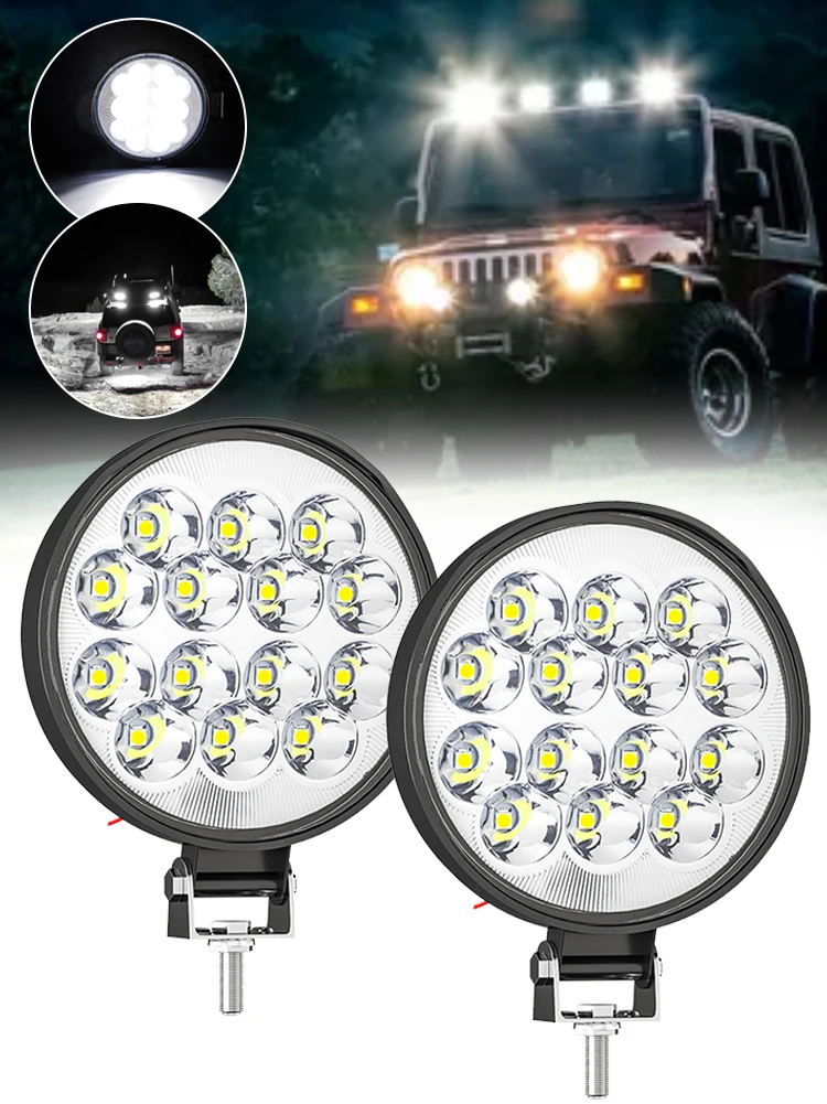 42W LED Work Light Round LED Light Super Bright Daylight White Light for Offroad Motorcycle Trucks Spotlight Car Accessories
42W LED Work Light Round LED Light Super Bright Daylight White Light for Offroad Motorcycle Trucks Spotlight Car Accessories
