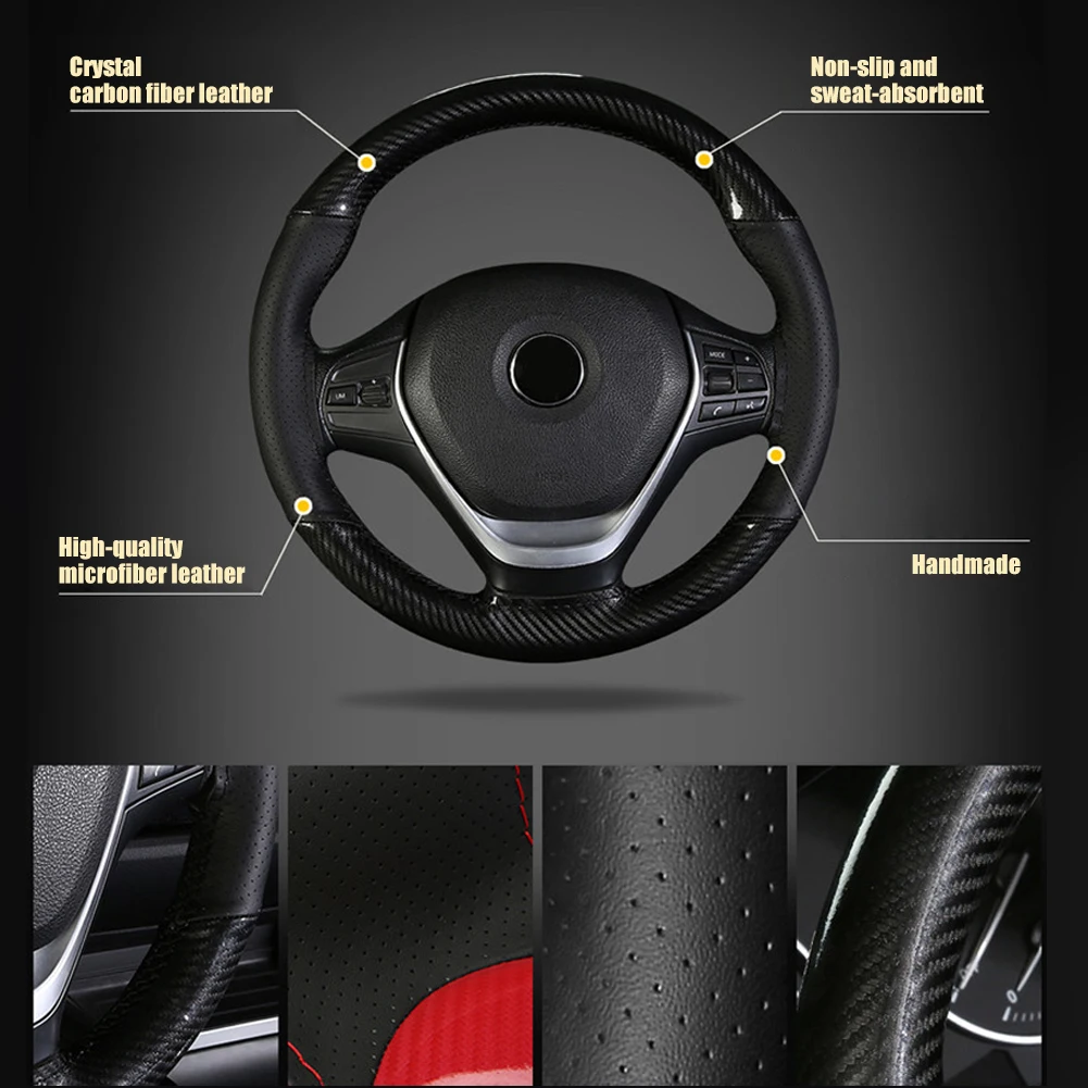 Universal Car Steering Wheel Cover DIY Braid 38cm Leather Steering Wheel Protector with Needle Thread Car Interior Accessories
Universal Car Steering Wheel Cover DIY Braid 38cm Leather Steering Wheel Protector with Needle Thread Car Interior Accessories