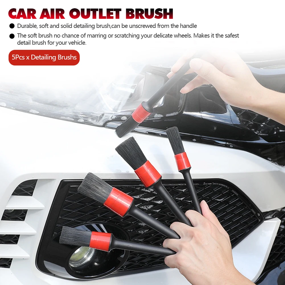 5Pcs/set Car Exterior Interior Detail Brush Boar Hair Bristles Brush for Car Cleaning Auto Wash Tools Dashboard Cleaning Brush
5Pcs/set Car Exterior Interior Detail Brush Boar Hair Bristles Brush for Car Cleaning Auto Wash Tools Dashboard Cleaning Brush