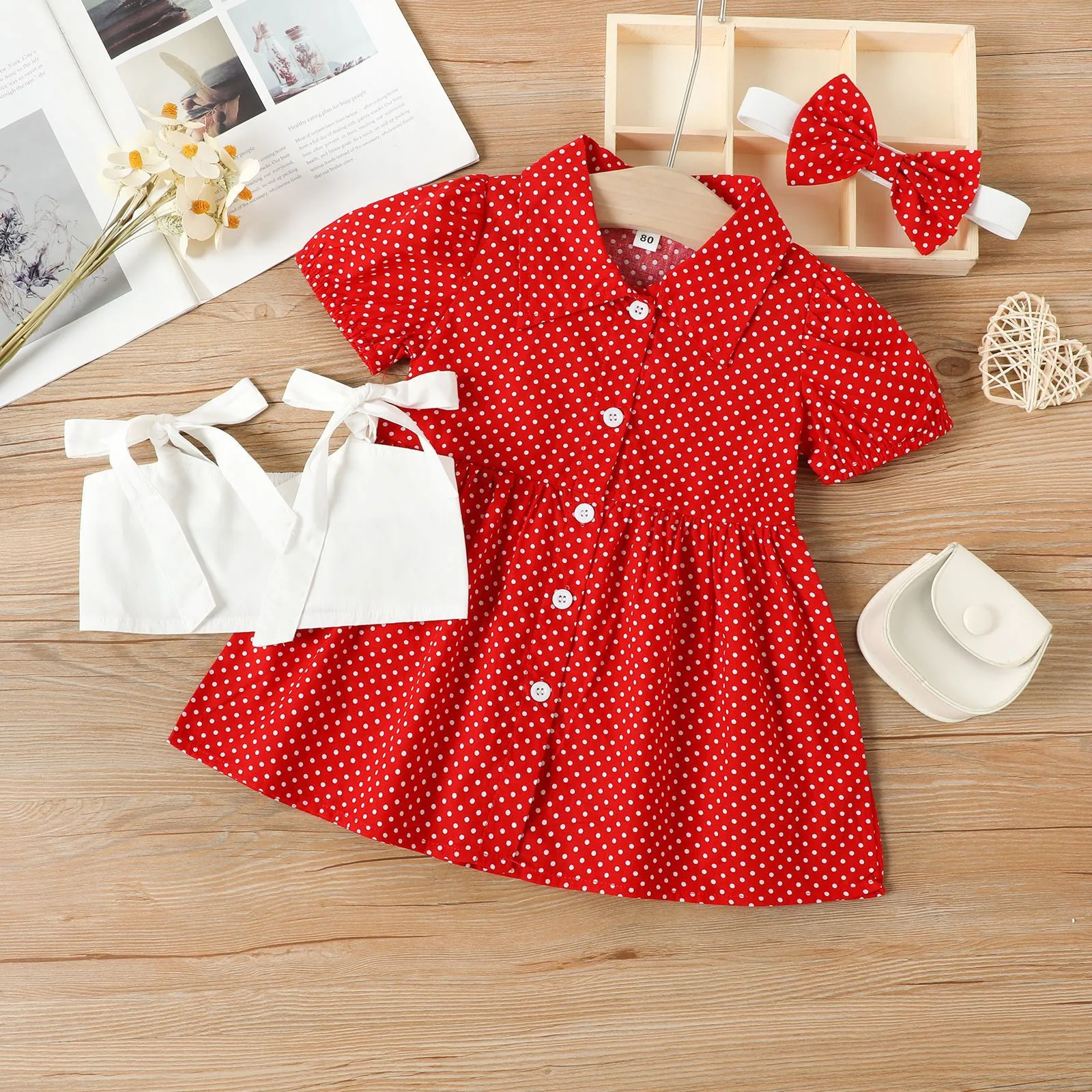 Summer Little Girls Toddler Kids Dress 3pcs Clothes Sets Polka Dot Printed Puff Sleeve Single Baby to Girls Holiday Dresses
Summer Little Girls Toddler Kids Dress 3pcs Clothes Sets Polka Dot Printed Puff Sleeve Single Baby to Girls Holiday Dresses