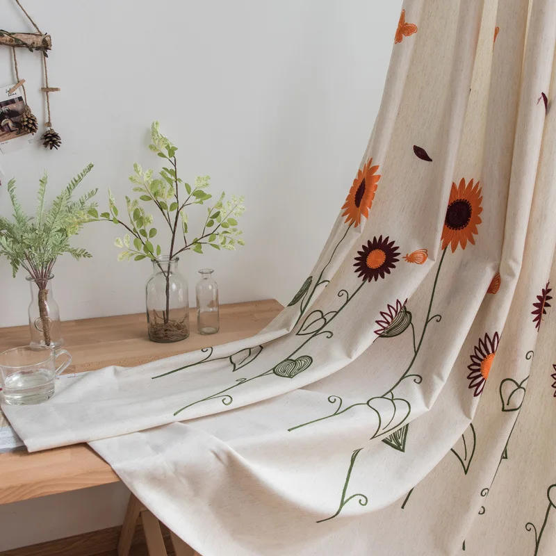 New Curtains Pastoral Style Embroidered Sunflower Blackout Curtains for Living Room Cotton Linen Window Curtains for Bedroom
New Curtains Pastoral Style Embroidered Sunflower Blackout Curtains for Living Room Cotton Linen Window Curtains for Bedroom