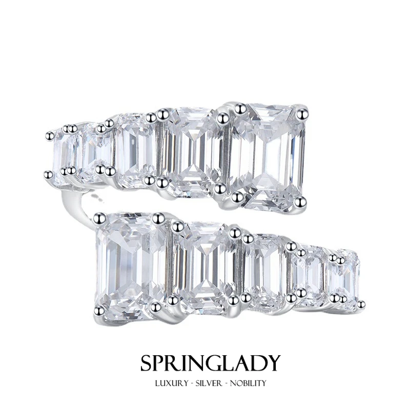 Женское открытое регулируемое кольцо SpringLady, 100% дюйма, с изумрудом 
Женское открытое регулируемое кольцо SpringLady, 100% дюйма, с изумрудом