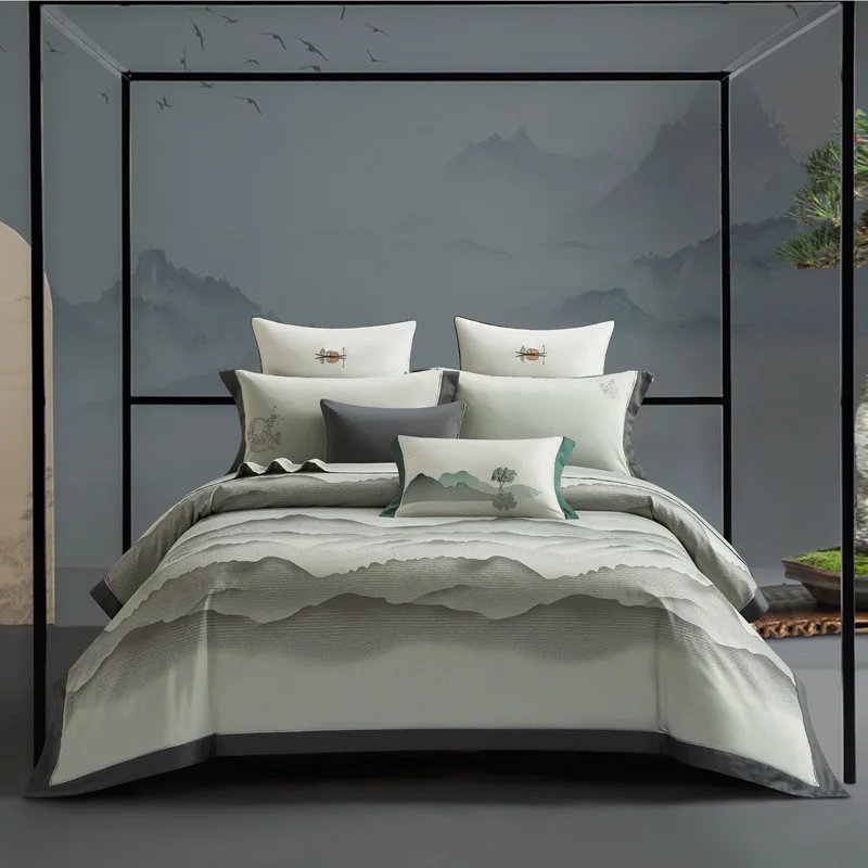 New Chinese Style 600TC Egyptian Cotton Jacquard Bedding Set Bed sheet Pillowcases Duvet Cover Set 4pcs(Queen King Size,2 Types)
New Chinese Style 600TC Egyptian Cotton Jacquard Bedding Set Bed sheet Pillowcases Duvet Cover Set 4pcs(Queen King Size,2 Types)