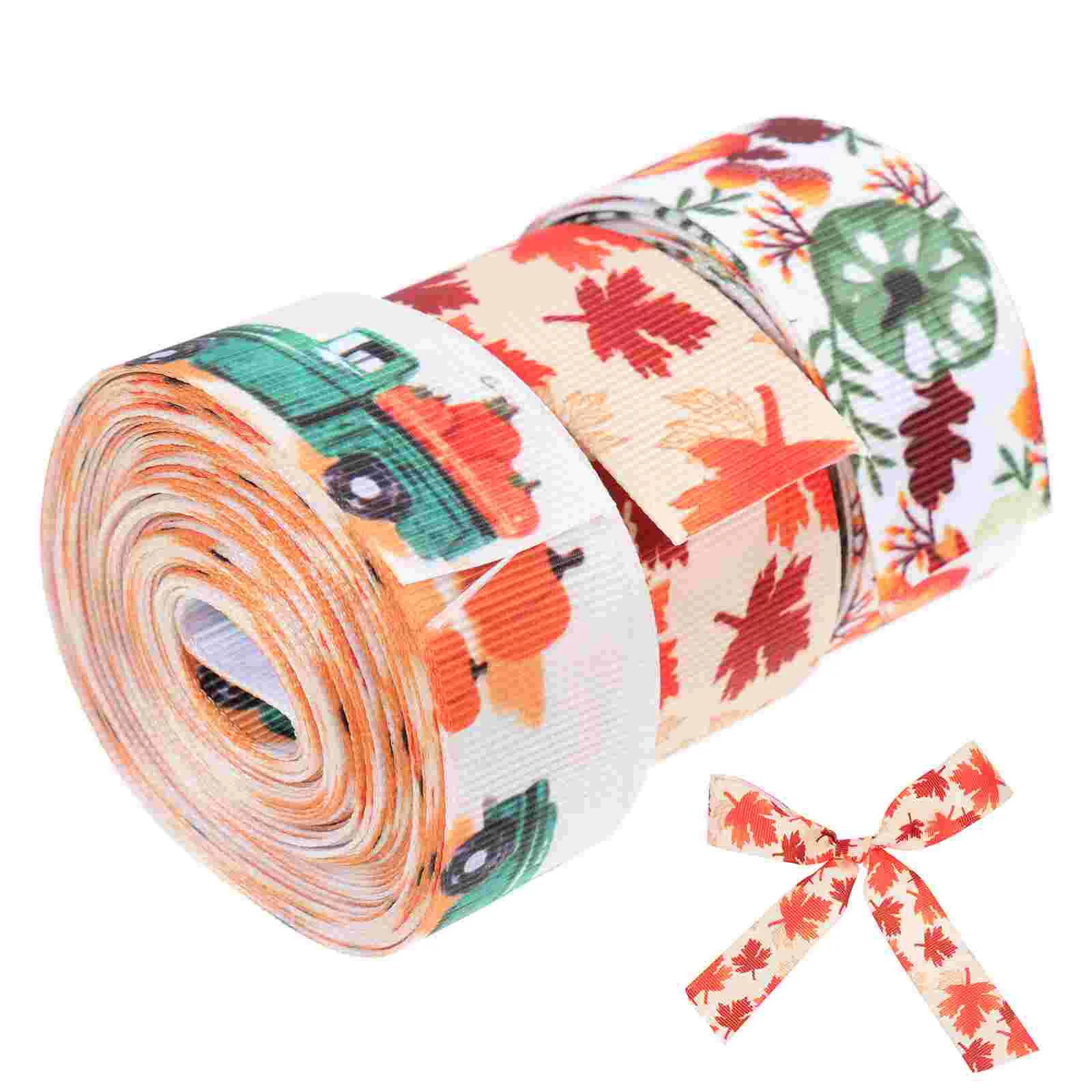 3 Rolls Autumn Harvest Theme Ribbons Gift Wrapping Polyester Fall Supplies Bow Making
3 Rolls Autumn Harvest Theme Ribbons Gift Wrapping Polyester Fall Supplies Bow Making