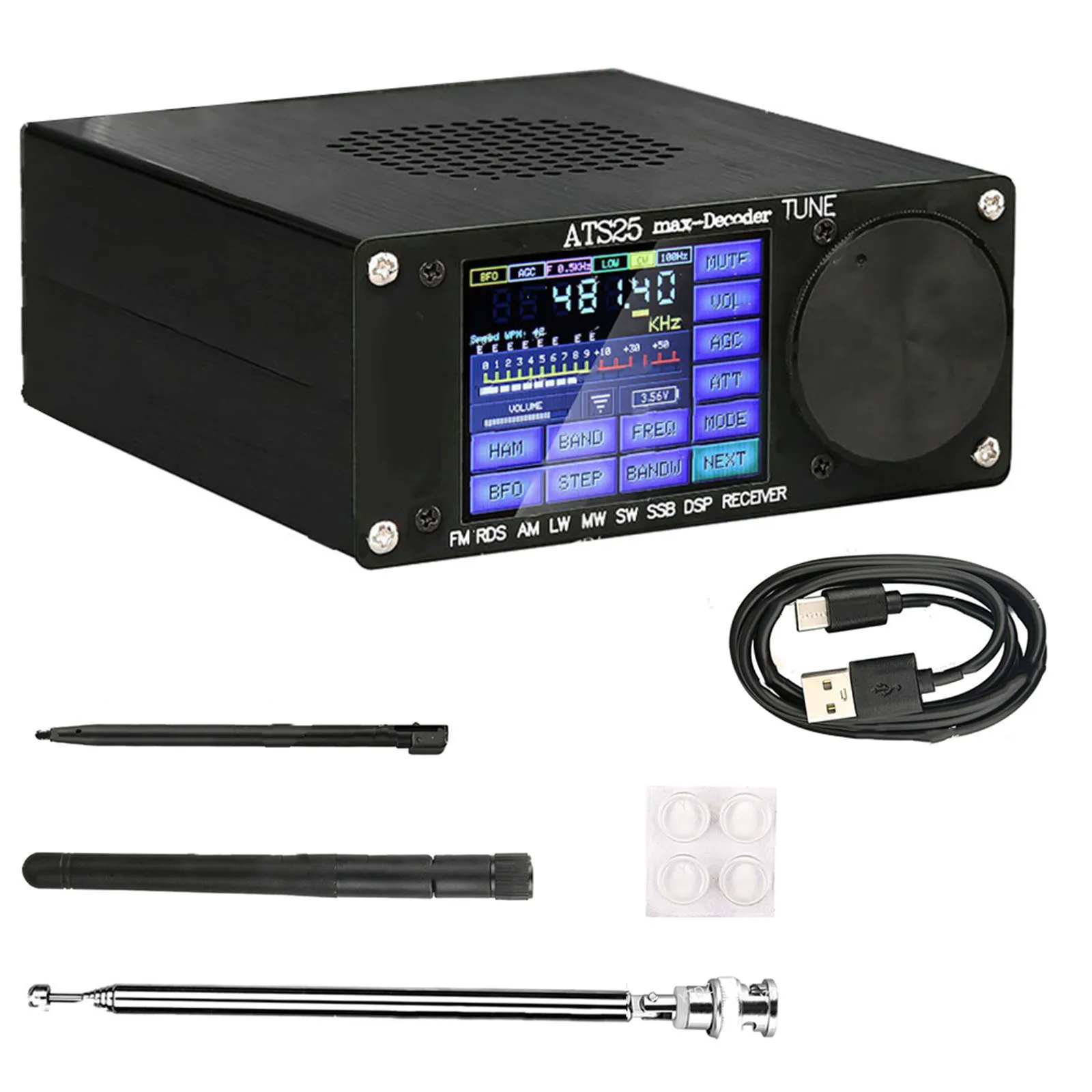 Compact ATS25maxDecoder Si4732A10 FullBa n d Receiver USB Connectivity Battery Powered Touch Screen RDS Function
Compact ATS25maxDecoder Si4732A10 FullBa n d Receiver USB Connectivity Battery Powered Touch Screen RDS Function