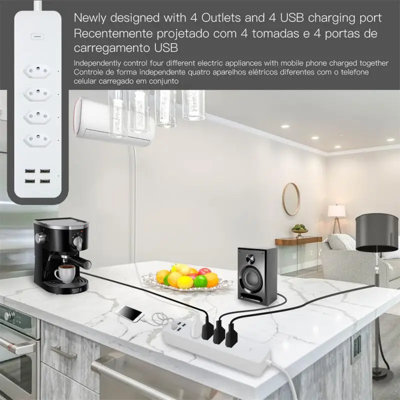 Usb Type C Wifi 2500w Voice Control Timer 10a Tuya Works With Alexa Google Home Smart Power Strip 4 Brazil Plug
Usb Type C Wifi 2500w Voice Control Timer 10a Tuya Works With Alexa Google Home Smart Power Strip 4 Brazil Plug