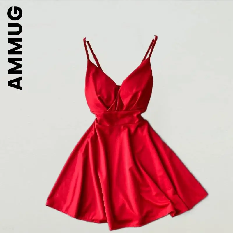 Ammug Women Dress A-line Sexy Dress V-Neck Spaghetti Strap Backless Mini Dresses Elastic Harajuku Clothing Vestidos Female
Ammug Women Dress A-line Sexy Dress V-Neck Spaghetti Strap Backless Mini Dresses Elastic Harajuku Clothing Vestidos Female