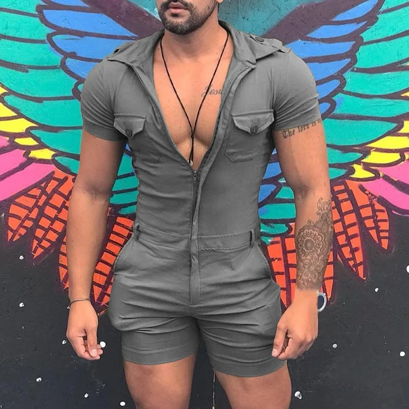 Fashion Solid Vintage Mens Pocket Short Sleeve Romper Summer Male Shorts Playsuit 2022 Casual Zip-Up Overall Jumpsuit Pajamas
Fashion Solid Vintage Mens Pocket Short Sleeve Romper Summer Male Shorts Playsuit 2022 Casual Zip-Up Overall Jumpsuit Pajamas