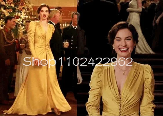 Juliet Ashton Long Sleeve Bright Yellow Prom Occasion Dresses Ruched High Slit V-neck Celebrity Eveinng Gown Outfit 
Juliet Ashton Long Sleeve Bright Yellow Prom Occasion Dresses Ruched High Slit V-neck Celebrity Eveinng Gown Outfit