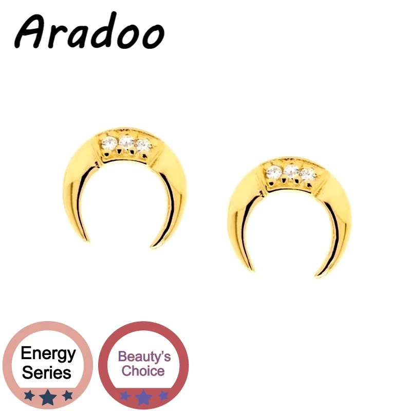 ARADOO S925 Silver Micro-inlaid Zircon Moon Crescent Earrings 18K Gold Light Luxury Mini Exquisite Temperament Simple Earrings
ARADOO S925 Silver Micro-inlaid Zircon Moon Crescent Earrings 18K Gold Light Luxury Mini Exquisite Temperament Simple Earrings