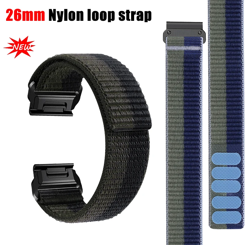 

26mm Loop Nylon Strap for Garmin Fenix 6x Pro 5x 7x 3 HR Descent Mk1 Quick Release Smart Watch band for Garmin Fenix 3 Sapphire