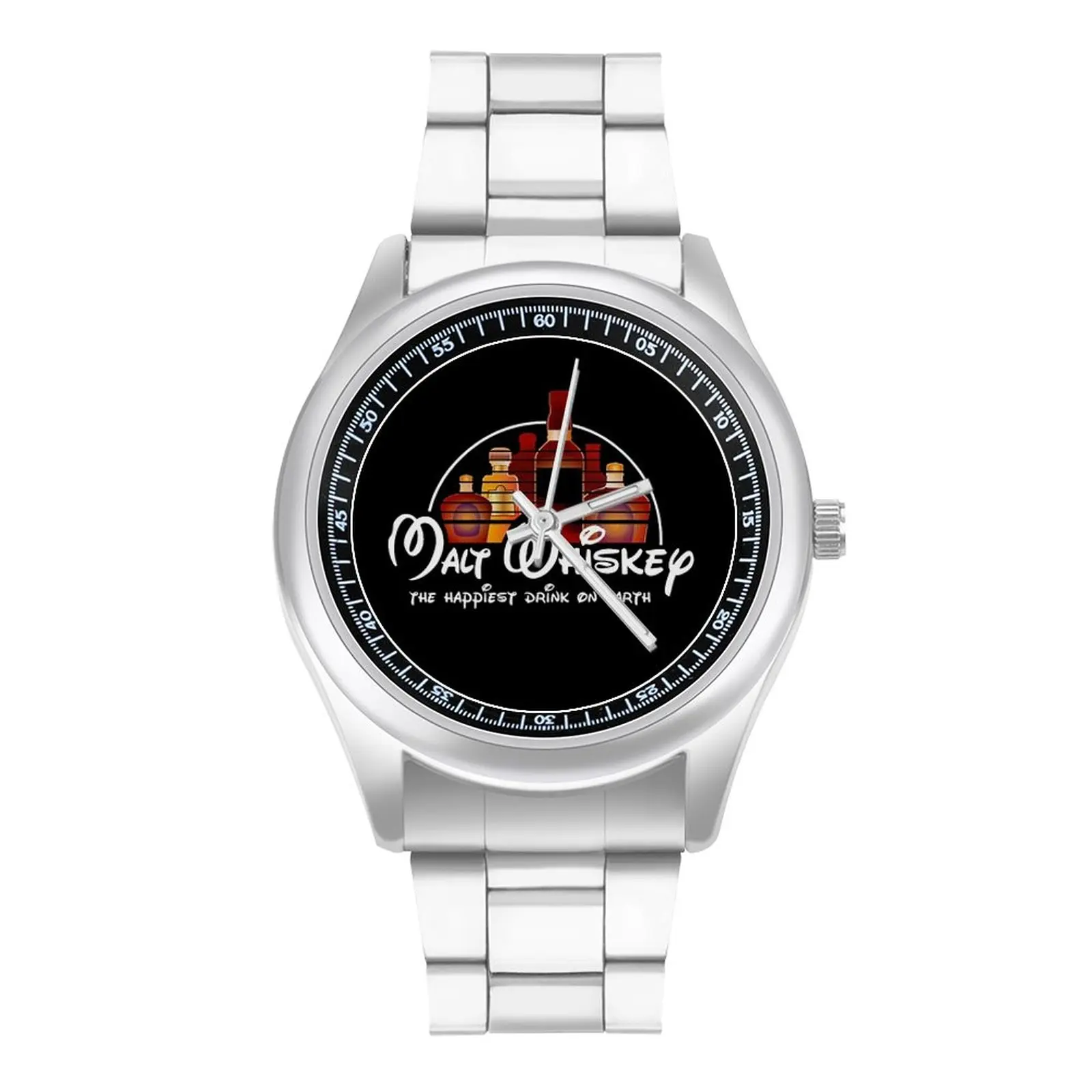 

Malt Whiskey Beer Quartz Watch Scotland Drink Fishing Elegant Wrist Watches Steel Photo Fashion Man Wristwatch