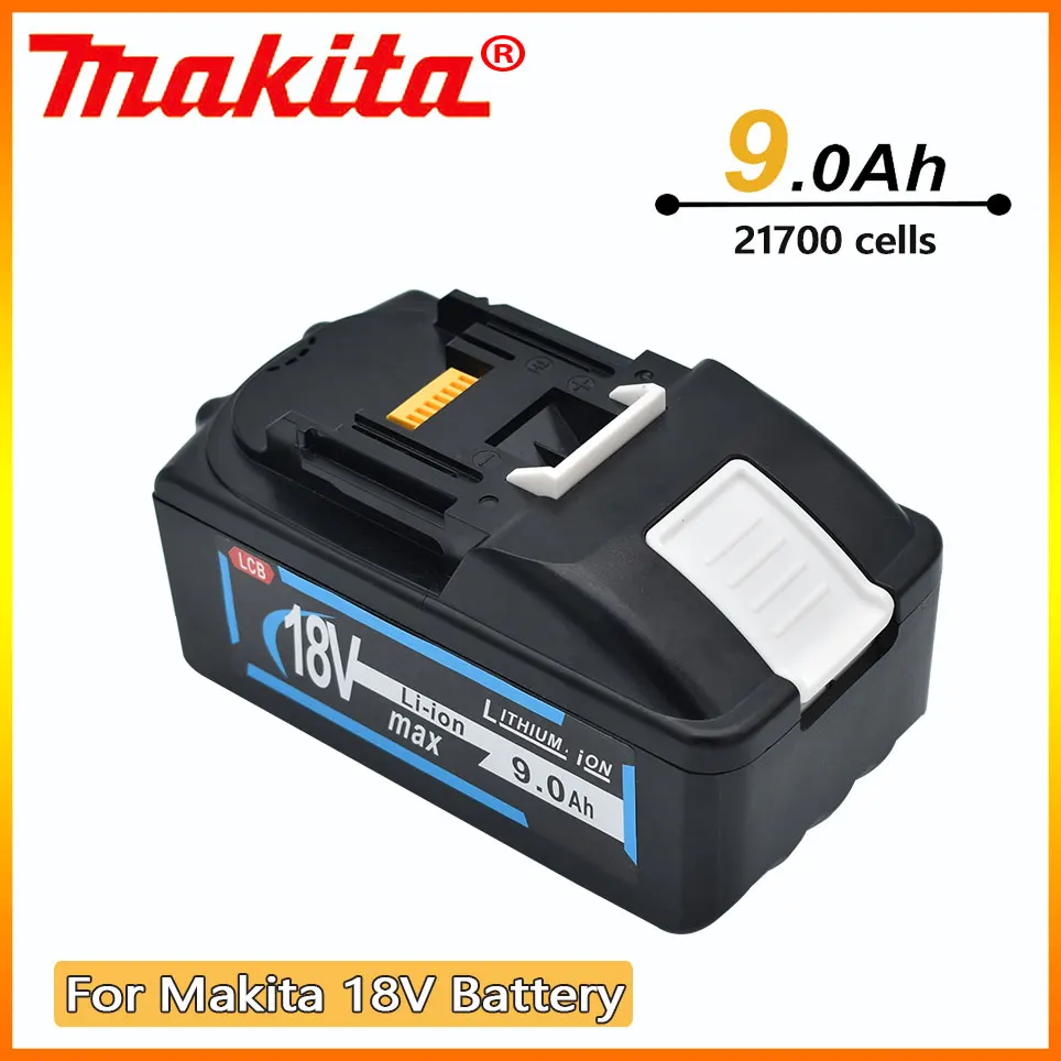 9.0Ah MAKITA 18V Replacement li-ion battery for MAKITA Bl1890 Bl1860 Bl1840 BL1830 with LED really capacity input 21700 cell 
9.0Ah MAKITA 18V Replacement li-ion battery for MAKITA Bl1890 Bl1860 Bl1840 BL1830 with LED really capacity input 21700 cell