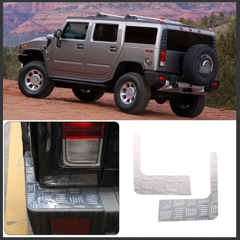 Защитная Наклейка для заднего бампера автомобиля Hummer H2 2003-2009 из алюминиевого