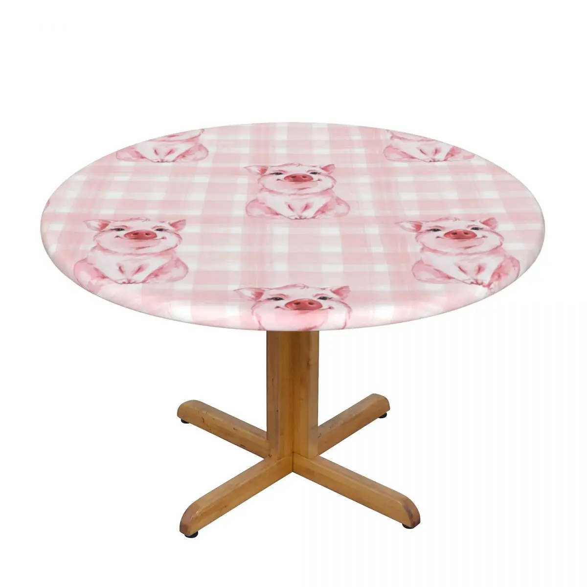 Fitted Round Tablecloth Protector Soft Glass Table Cover Cute Pink Pig On Plaid Backgroud Anti-Scald Plate Kitchen Home Tablemat
Fitted Round Tablecloth Protector Soft Glass Table Cover Cute Pink Pig On Plaid Backgroud Anti-Scald Plate Kitchen Home Tablemat
