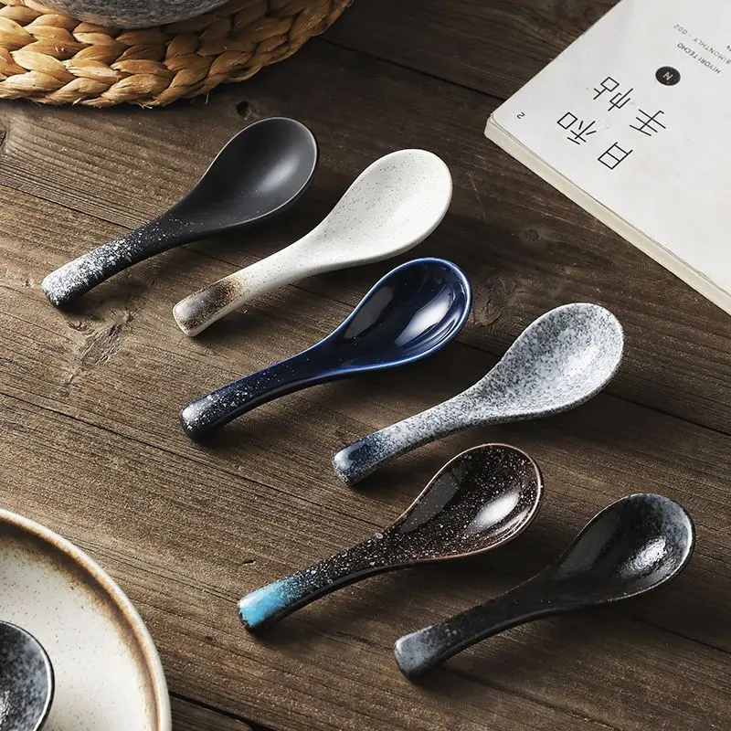 Japanese Ceramic Small Soup Spoon,Household Vintage Anti-scald Drinking Soup,Creative Cute Ramen Spoon Utensils for Kitchen
Japanese Ceramic Small Soup Spoon,Household Vintage Anti-scald Drinking Soup,Creative Cute Ramen Spoon Utensils for Kitchen