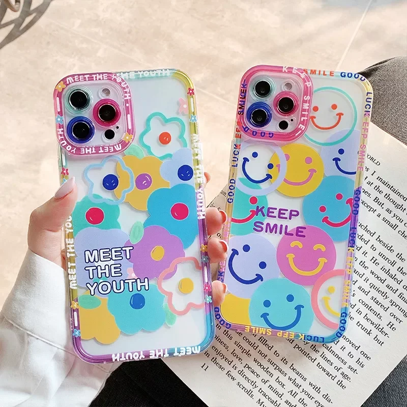 Hot Sales For iPhone 14 Pro Max 13 12 11 X XS XR 7 8 Plus Transparent Soft Shockproof Cover Colorful Flowers Smile Clear Phone
Hot Sales For iPhone 14 Pro Max 13 12 11 X XS XR 7 8 Plus Transparent Soft Shockproof Cover Colorful Flowers Smile Clear Phone