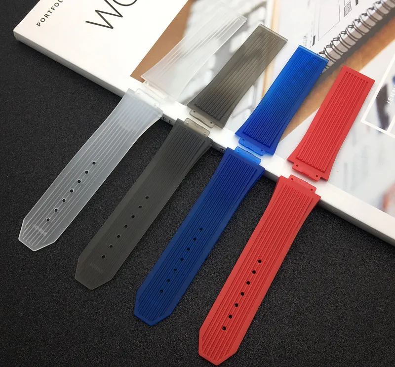 Brand Soft Rubber Silicone transparent black blue red Watchband 26*17mm for Hublot strap for Big Bang belt watch band Bracelet
Brand Soft Rubber Silicone transparent black blue red Watchband 26*17mm for Hublot strap for Big Bang belt watch band Bracelet