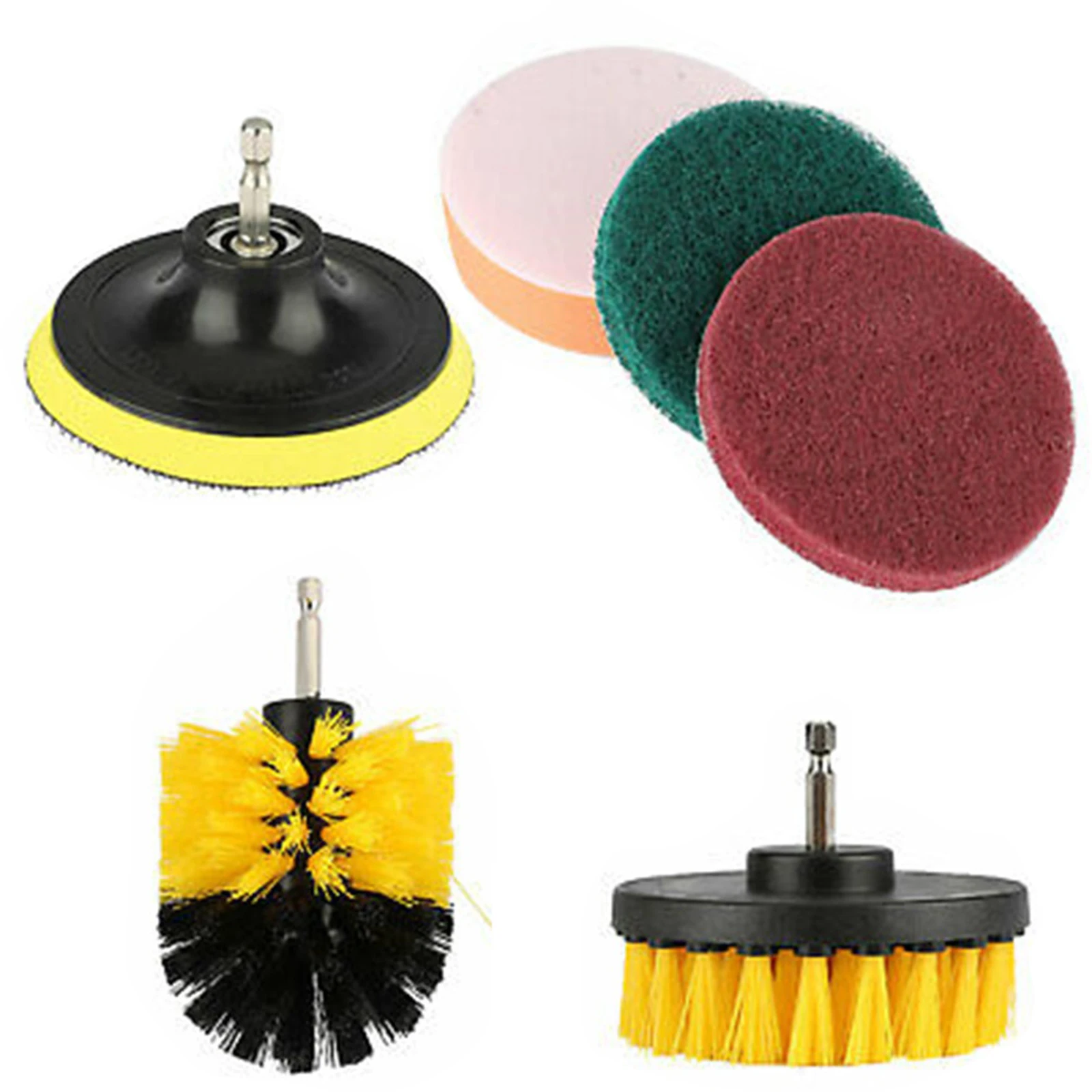 6Pcs Scrub Drill Brush Multi-purpose Kit Power Drill Cleaning Attachments 100mm Extension Rod For Car Tires Car Cleaning Tools
6Pcs Scrub Drill Brush Multi-purpose Kit Power Drill Cleaning Attachments 100mm Extension Rod For Car Tires Car Cleaning Tools