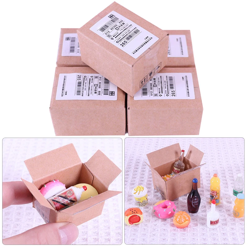 

Miniature Simulation Express Small Parcel Lucky Surprise Blind Box Prize Bag Commissary Toys Small Gifts (2 Bottles + 2 Foods)