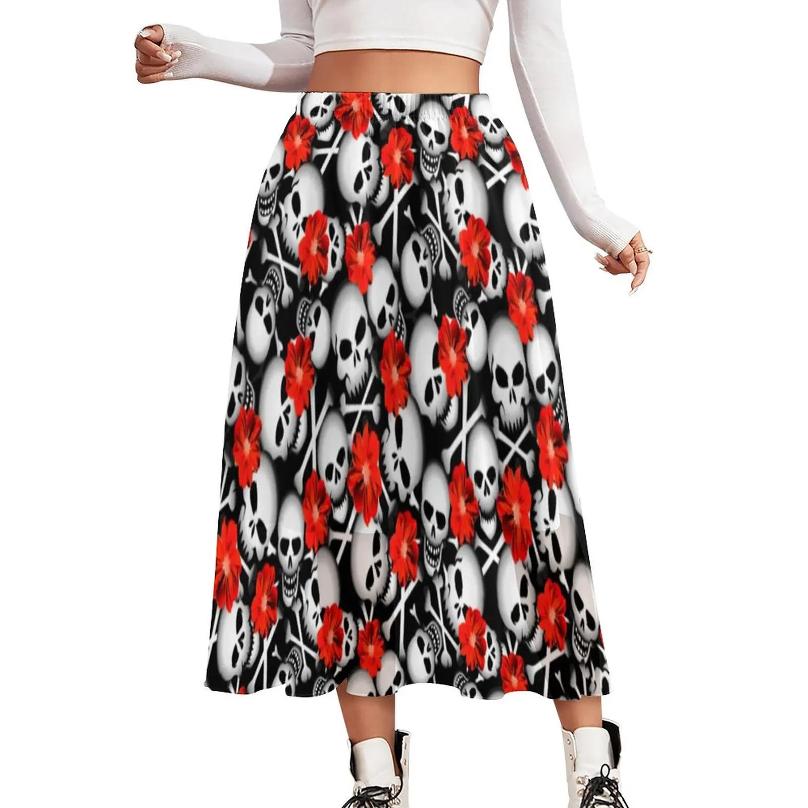 Sugar Skull Skirt Red Flowers Print Trendy Boho Skirts Female Pattern Casual Skirt Summer Streetwear Clothes Plus Size 3XL 4XL
Sugar Skull Skirt Red Flowers Print Trendy Boho Skirts Female Pattern Casual Skirt Summer Streetwear Clothes Plus Size 3XL 4XL