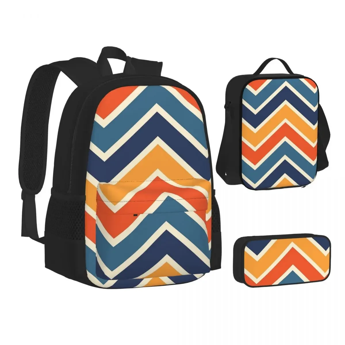 Classic Retro Chevron Vintage 70s 80s Backpacks Boys Girls Bookbag School Bags Kids Rucksack Lunch Bag Pen Bag Three-Piece Set
Classic Retro Chevron Vintage 70s 80s Backpacks Boys Girls Bookbag School Bags Kids Rucksack Lunch Bag Pen Bag Three-Piece Set
