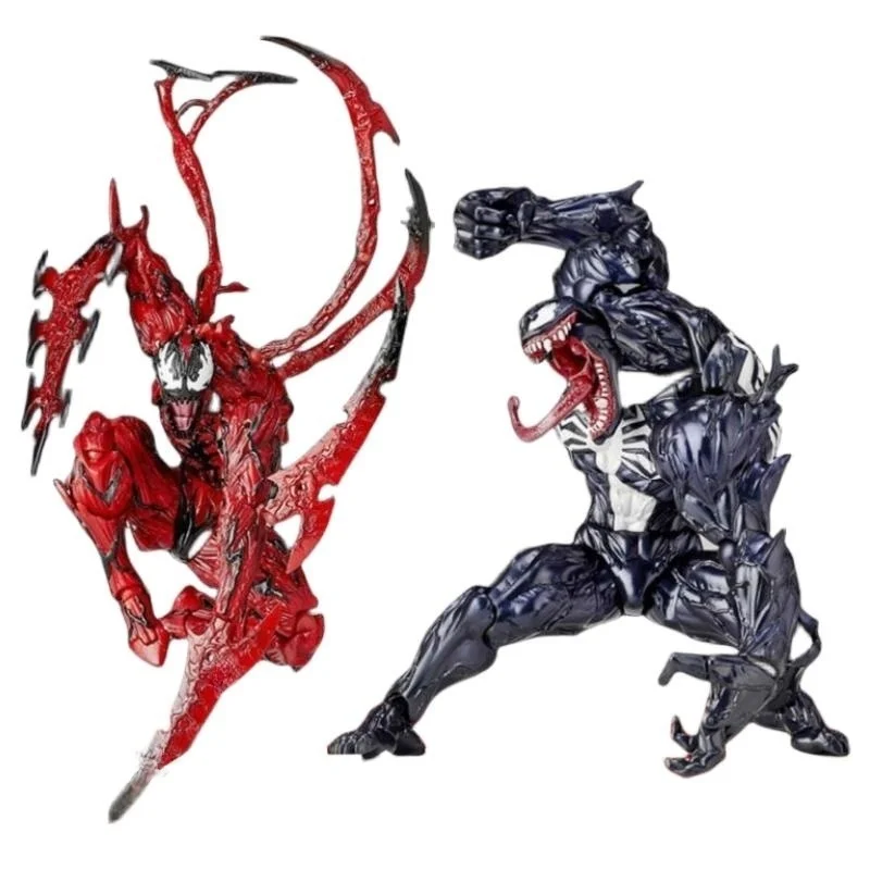 

Marvel Cartoon Anime Venom Hand-made Amazing Spider-Man Yamaguchi-style Red Carnage Eddie Movable Toy Model Decoration Gift