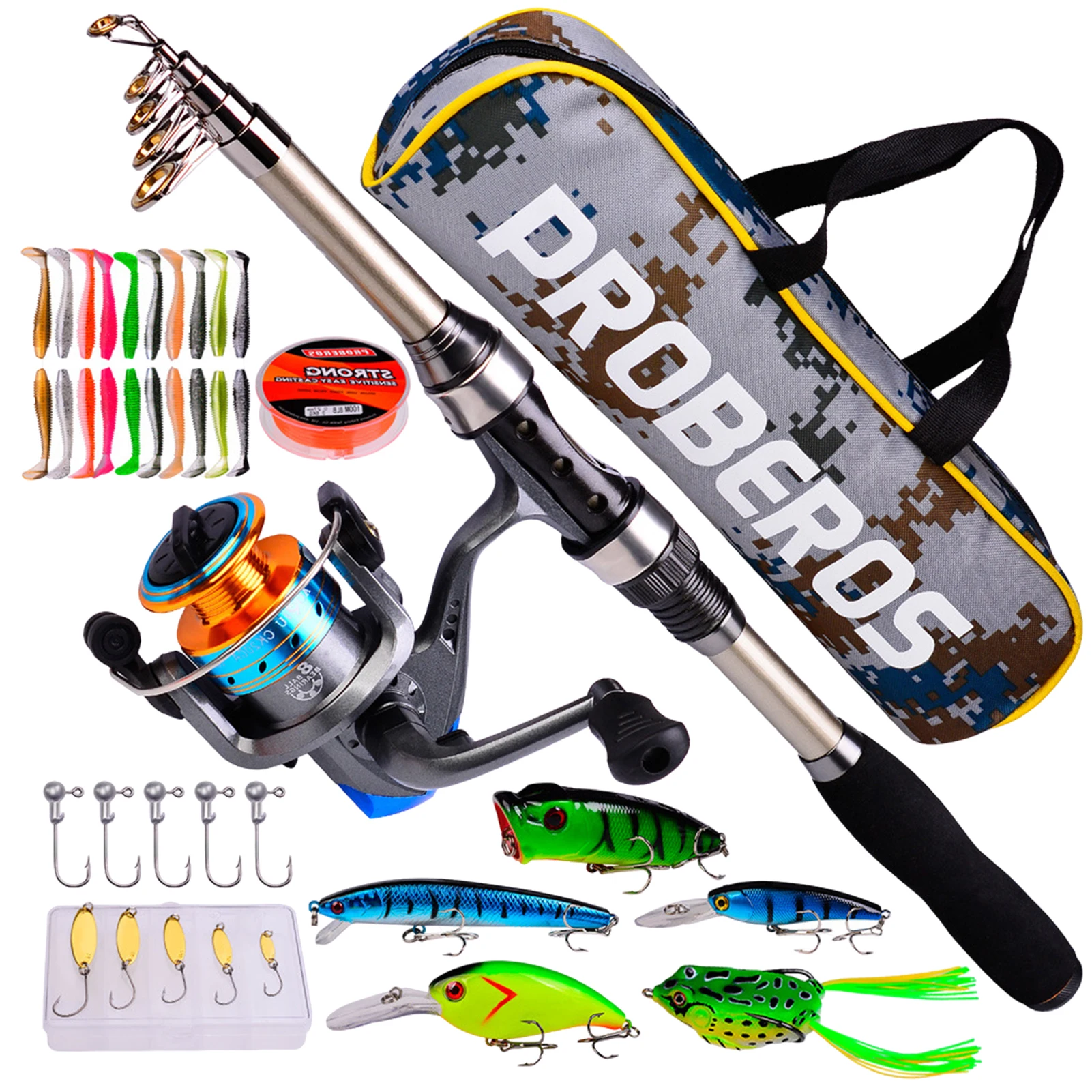 Fishing Rod Full Kits With 1.8M Telescopic Sea Rod And Spinning Reel Baits Lure Set Travel Fishing Gear Accessories Bag Beginner 
Fishing Rod Full Kits With 1.8M Telescopic Sea Rod And Spinning Reel Baits Lure Set Travel Fishing Gear Accessories Bag Beginner