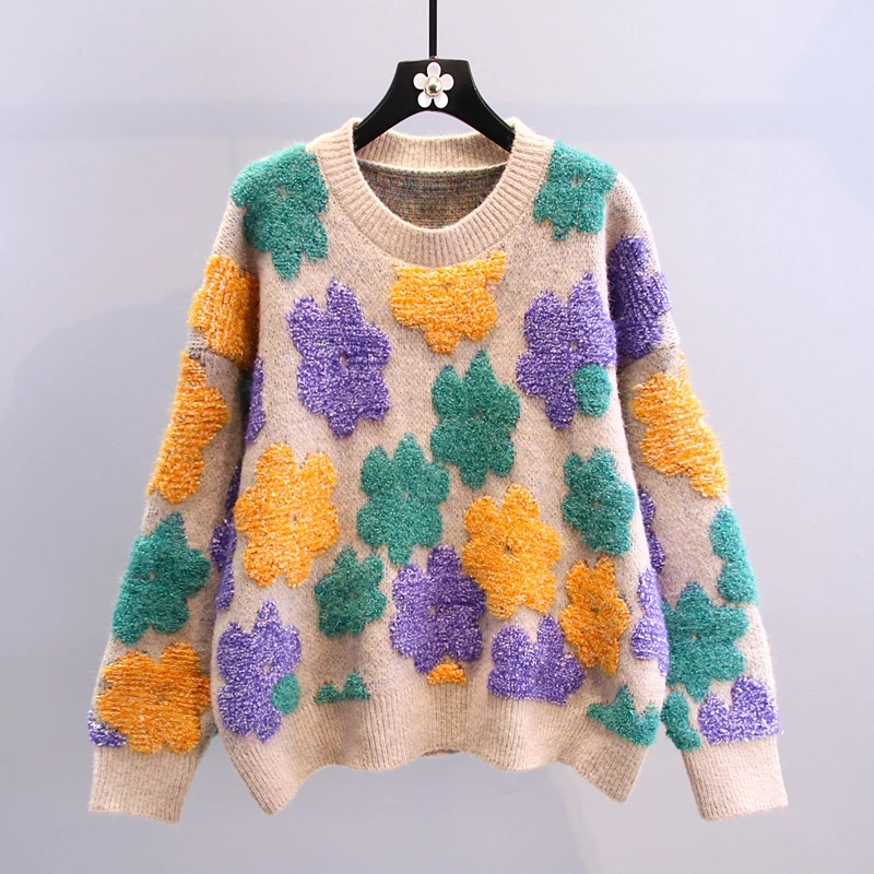 Korobov Harajuku Flower Knitted Women Pullovers 2022 New Spring O Neck Long Sleeve Sweaters Vintage Cute Sweaters
Korobov Harajuku Flower Knitted Women Pullovers 2022 New Spring O Neck Long Sleeve Sweaters Vintage Cute Sweaters