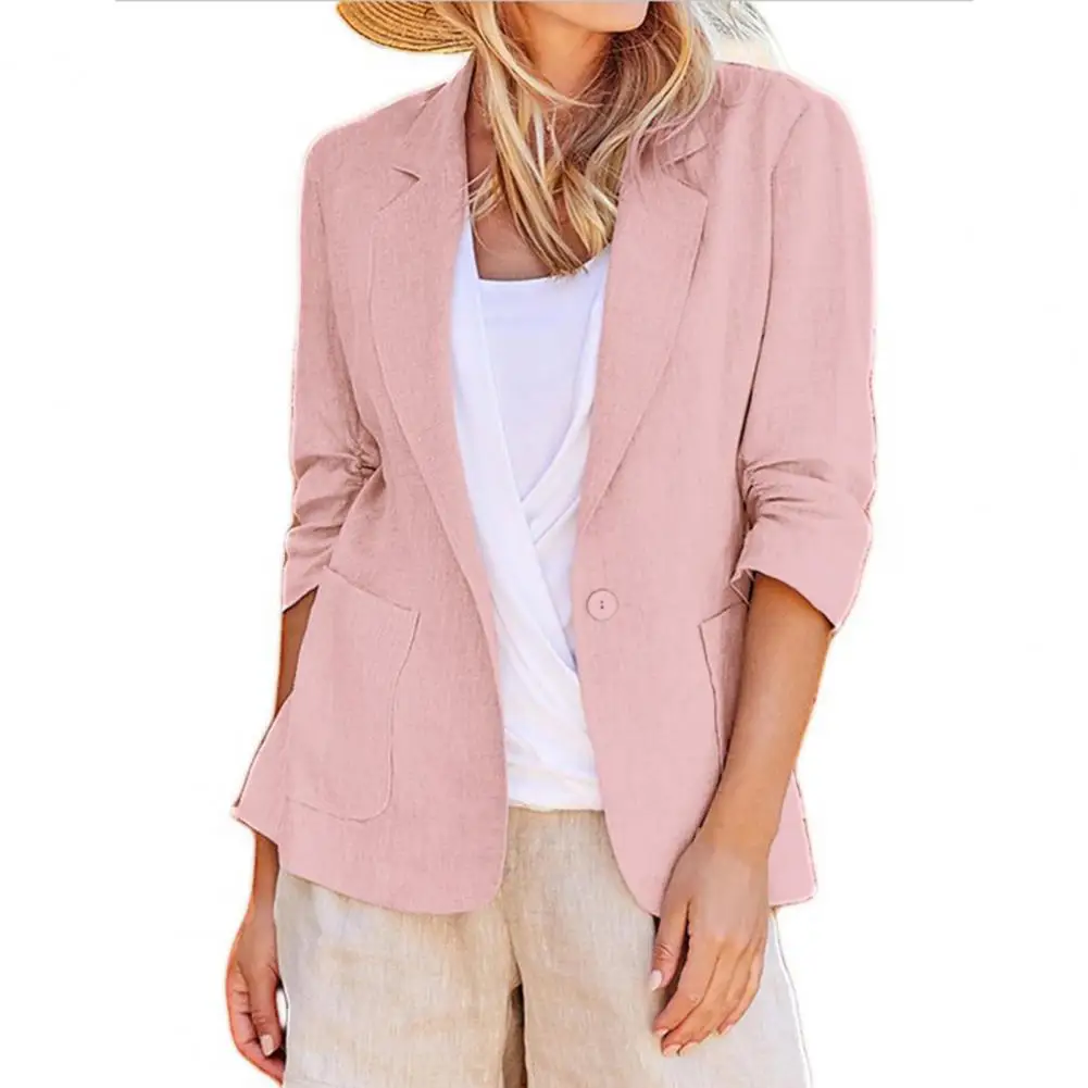Women Jacket Stylish Women's Loose Single Button Lapel Cardigan with Pockets for Business Commuting Office Wear Women Office
Women Jacket Stylish Women's Loose Single Button Lapel Cardigan with Pockets for Business Commuting Office Wear Women Office