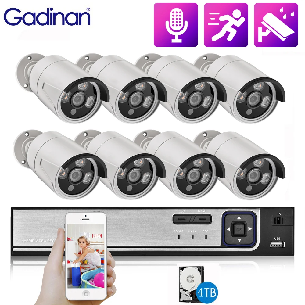 Gadinan Outdoor Audio Record CCTV System 8CH 4MP POE NVR Surveillance Set H.265+ Motion Detection P2P IP Camera 3.6mm XMEye
Gadinan Outdoor Audio Record CCTV System 8CH 4MP POE NVR Surveillance Set H.265+ Motion Detection P2P IP Camera 3.6mm XMEye
