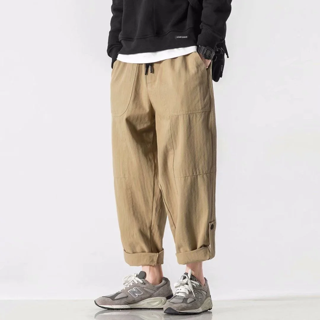 Wide Pants Japanese Men Harajuku Streetwear 100% Cotton Harem Pants Gray Khaki Solid Color Casual Trousers
Wide Pants Japanese Men Harajuku Streetwear 100% Cotton Harem Pants Gray Khaki Solid Color Casual Trousers