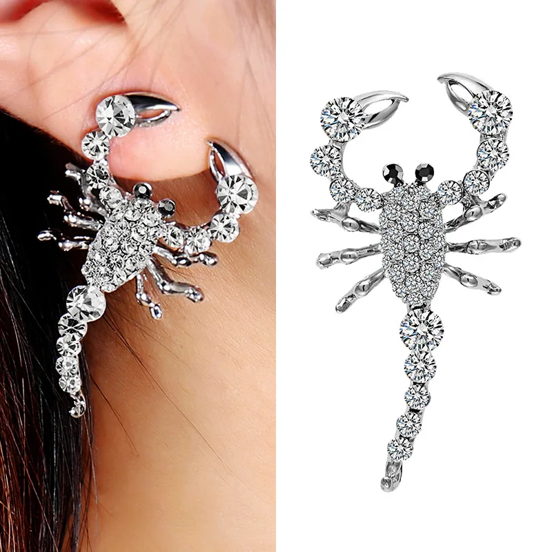Punk Style Animal Stud Earrings Women Men Full Crystal Scorpion Earring Silver Color Animal Ear Jewelry Gift Brincos
Punk Style Animal Stud Earrings Women Men Full Crystal Scorpion Earring Silver Color Animal Ear Jewelry Gift Brincos