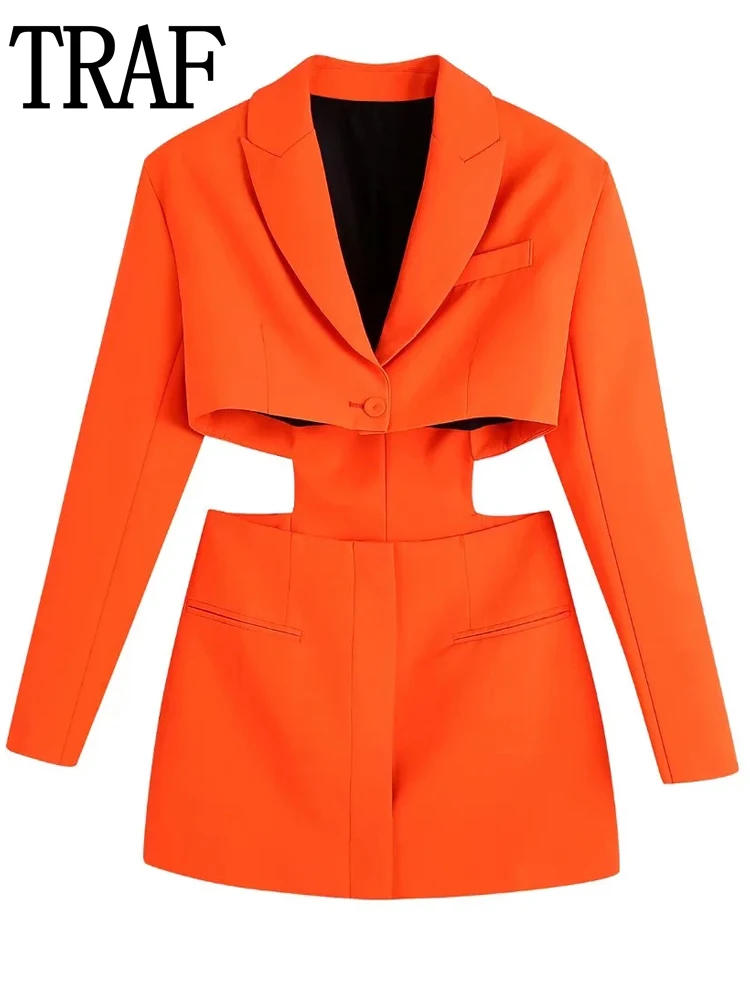 TRAF 2022 Orange Blazer Dress Women Cut Out Green Short Dresses Woman Casual Long Sleeve Mini Dress Spring Elegant Female Dress
TRAF 2022 Orange Blazer Dress Women Cut Out Green Short Dresses Woman Casual Long Sleeve Mini Dress Spring Elegant Female Dress