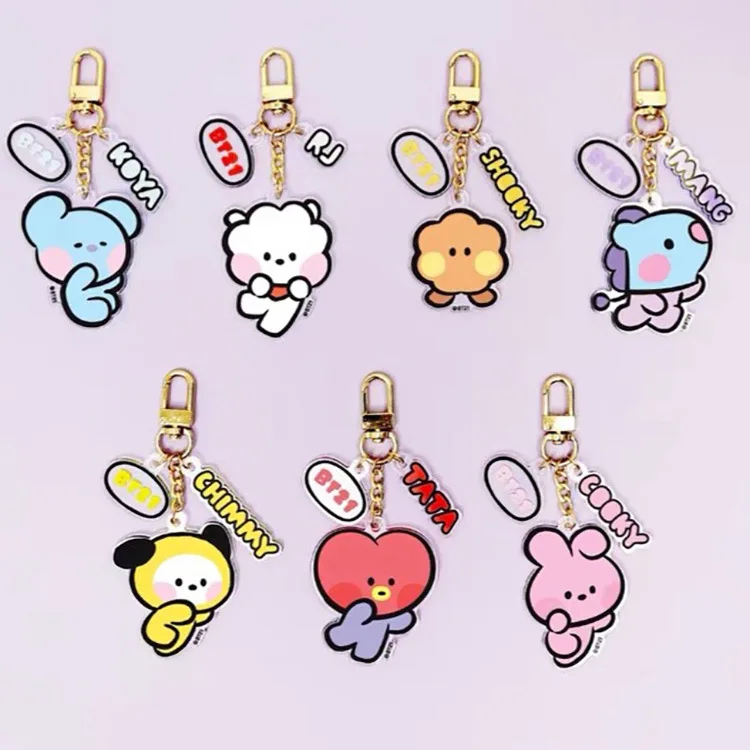 New BT21 Kawaii Cartoon series transparent acrylic keychain BT21 cartoon pendant bag hanging chain accessories around gift
New BT21 Kawaii Cartoon series transparent acrylic keychain BT21 cartoon pendant bag hanging chain accessories around gift