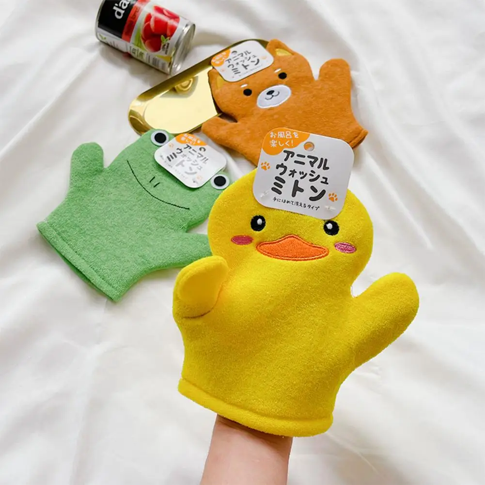 

Double Side Bath Towel Allergy Free Highly Absorbent Soft Cute Cartoon Duck Exfoliating Towel Bathroom Supplies