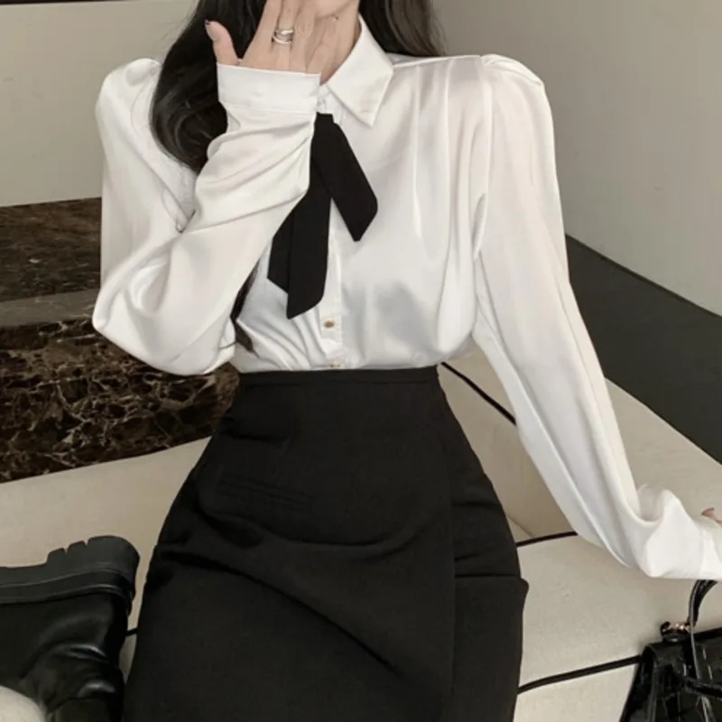Shirt women's dress French design sense of long sleeve shirt autumn winter new style white top
Shirt women's dress French design sense of long sleeve shirt autumn winter new style white top