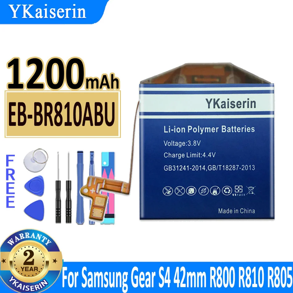 

1200mAh YKaiserin Battery EB-BR810ABU EB-BR170ABU for Samsung Gear S4 42mm 46mm SM-R800 SM-R810 SM-R805 R800 R805 R810 Bateria
