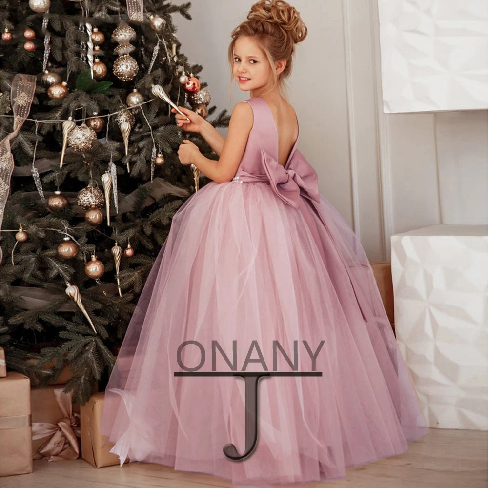 JONANY Simple Flower Girl Dressc Bow Dropping Pearls Shipping Baby First Communion Beauty Party Dress Robe De Demoiselle
JONANY Simple Flower Girl Dressc Bow Dropping Pearls Shipping Baby First Communion Beauty Party Dress Robe De Demoiselle