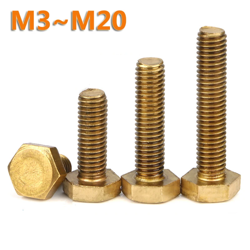 DIN933 M3 M4 M5 M6 M8 M10 M12~M20 Copper Hexagon Bolt Brass Hexagon Screw Solid Brass Hex Head Bolts Metric Thread Machine Screw 
DIN933 M3 M4 M5 M6 M8 M10 M12~M20 Copper Hexagon Bolt Brass Hexagon Screw Solid Brass Hex Head Bolts Metric Thread Machine Screw