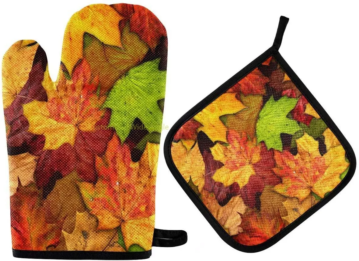 Autumn Maple Leaves Oven Mitts and Pot Holders Sets Heat Resistant Non Slip Washable for Cooking Baking Decorative Kitchen Gift 
Autumn Maple Leaves Oven Mitts and Pot Holders Sets Heat Resistant Non Slip Washable for Cooking Baking Decorative Kitchen Gift