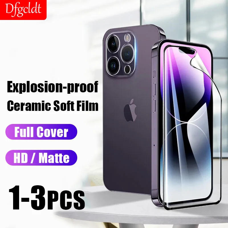 Explosion-proof Ceramic Soft Film for iPhone 14 13 12 Mini 11 Pro Screen Protector on iPhone 14 Plus 13 Pro Max Protective Film
Explosion-proof Ceramic Soft Film for iPhone 14 13 12 Mini 11 Pro Screen Protector on iPhone 14 Plus 13 Pro Max Protective Film