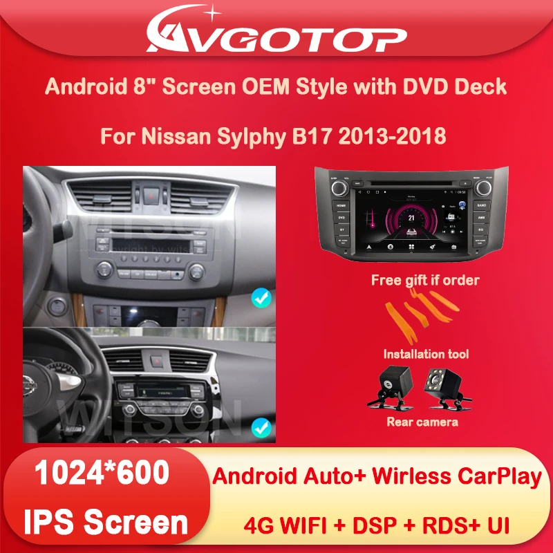 Android 12 Car Radio & Screen OEM Style with DVD Deck For Nissan Sylphy B17 2013 2015 2018 Wireless Carplay Wifi GPS 4G Navi U
Android 12 Car Radio & Screen OEM Style with DVD Deck For Nissan Sylphy B17 2013 2015 2018 Wireless Carplay Wifi GPS 4G Navi U