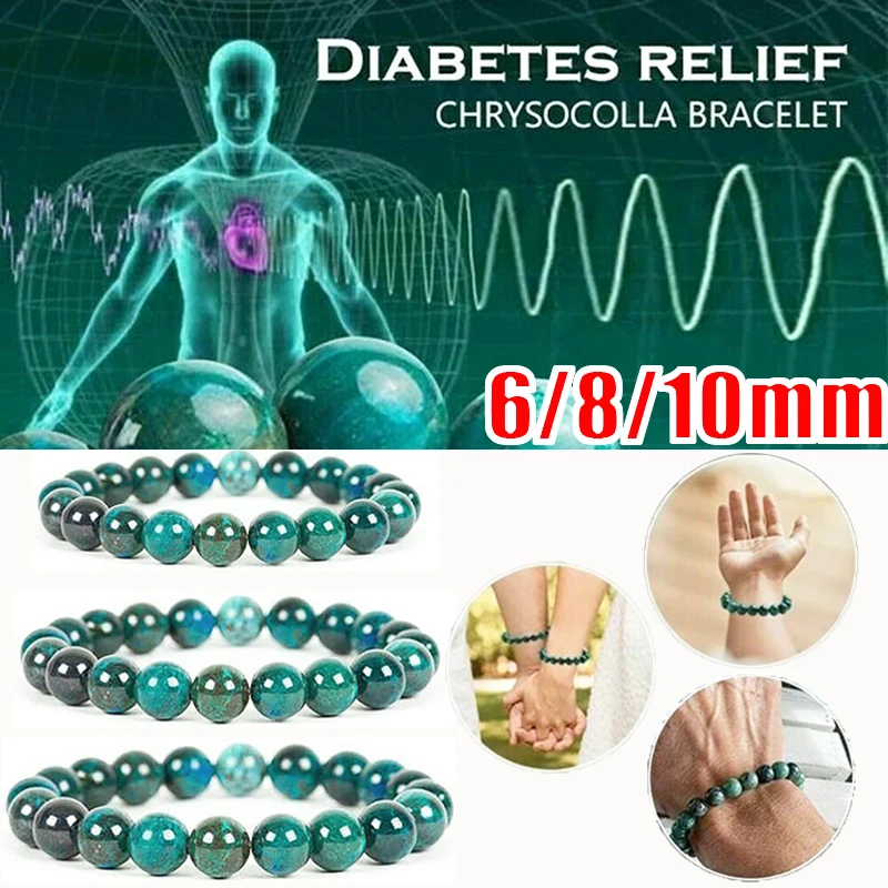 Chrysocolla Malachite Bracelets Women Men Natural Stone Beads Bracelet Round Diabetes Relief Bracelet Healing Jewelry 6/8/10mm
Chrysocolla Malachite Bracelets Women Men Natural Stone Beads Bracelet Round Diabetes Relief Bracelet Healing Jewelry 6/8/10mm